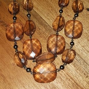 Chunky Brown Beaded Necklace